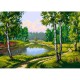 GC 7131 Cross stitch pattern on paper - Landscape with birches