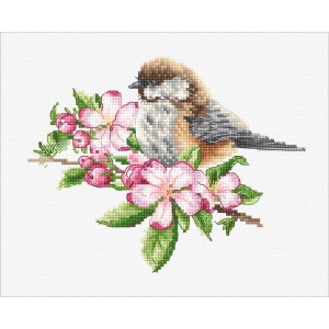LS B1194 Cross stitch kit - The tit on the branch