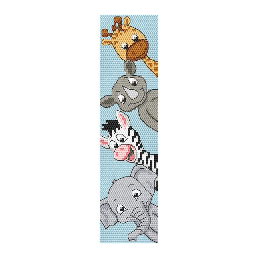Cross stitch pattern for smartphone - Bookmark - Animals of Africa