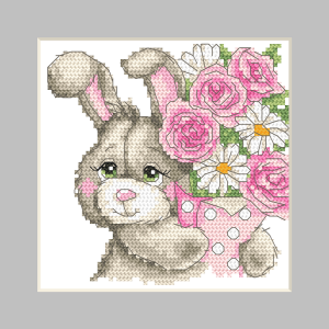 W 10818 Cross stitch pattern PDF - Card with a bunny