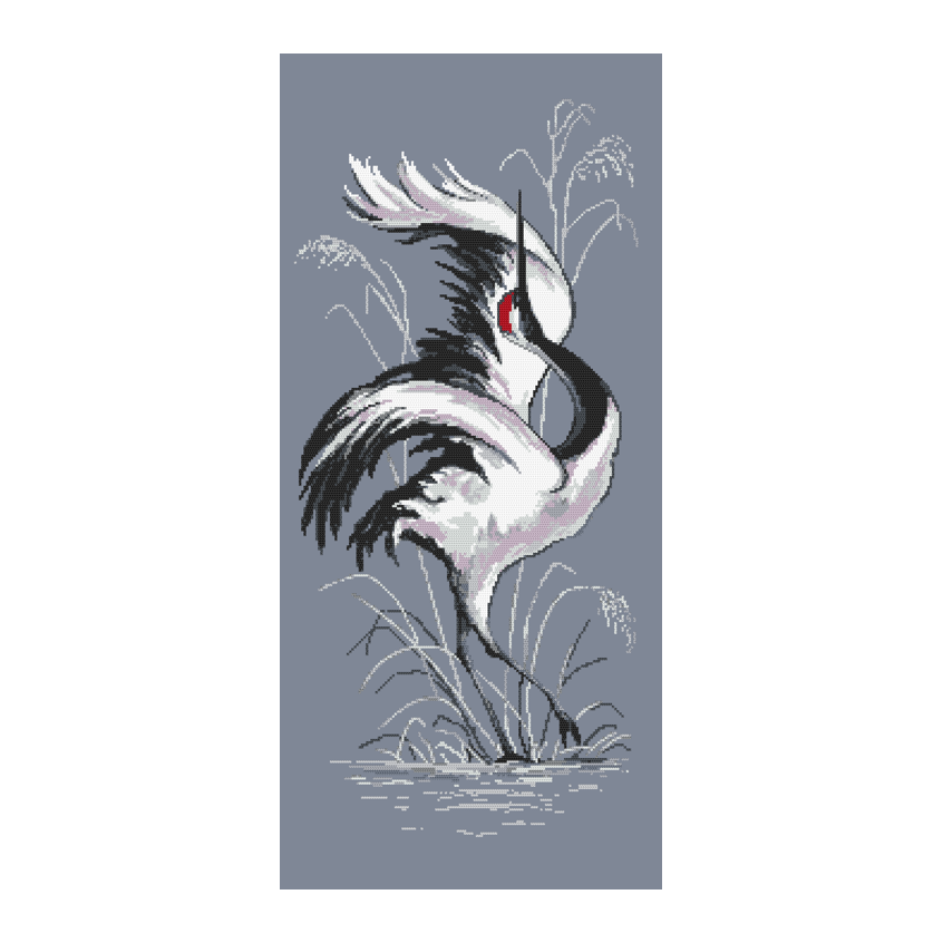 Cross stitch pattern for a phone - Cranes singing