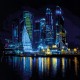 RIO 2075 Vyšívací sada s akrylovou příze - Noční město