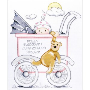DW T21743 Cross stitch kit - Girl in the stroller