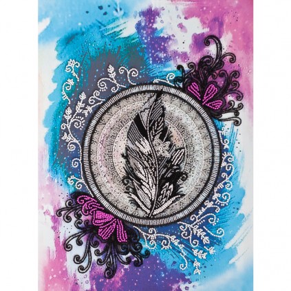 AB-839 Kit with beads - Mandala feather
