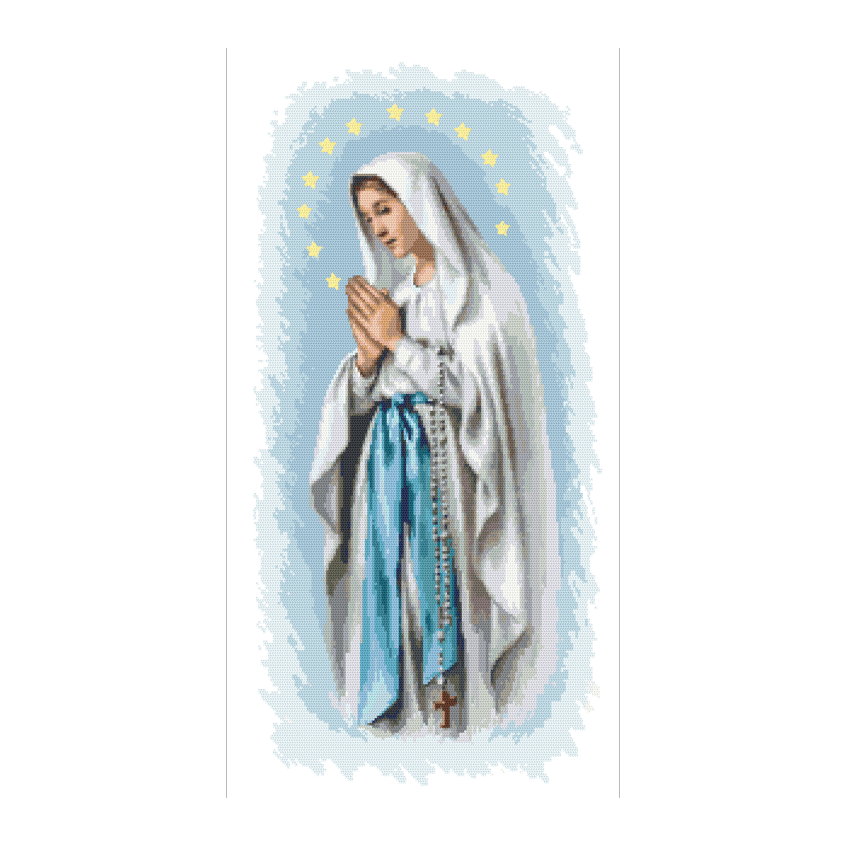 Cross stitch pattern for a phone - Holy Mary of the Rosary