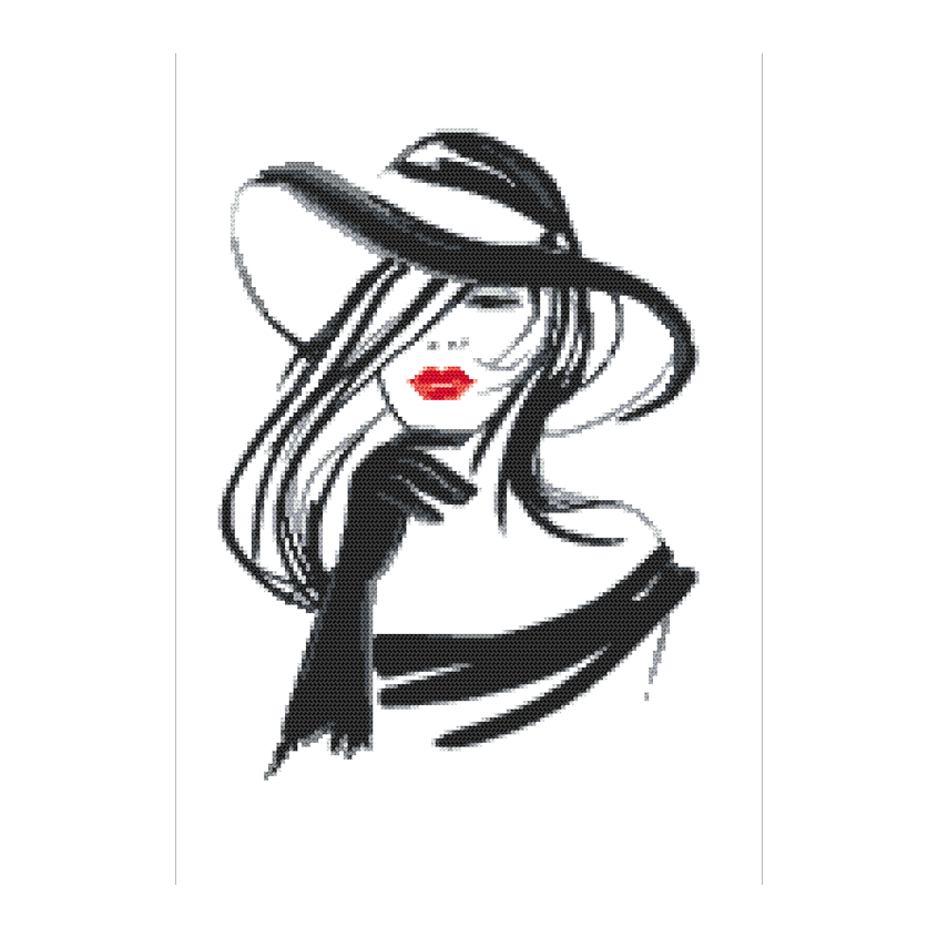 Cross stitch pattern for a phone - Dreamy girl