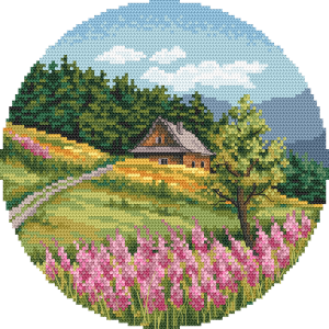 S 10828 Cross stitch pattern for a phone - Summer landscape