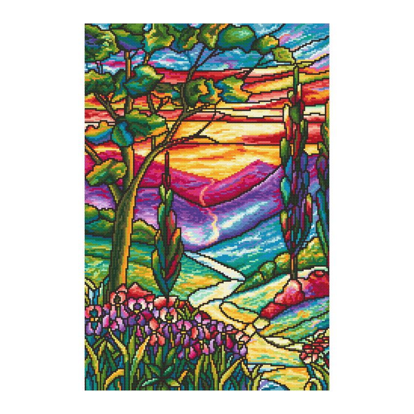 Cross stitch pattern for a phone - River of life by  L.C. Tiffany