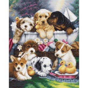 LS BU5025 Cross stitch kit - Bath time pups