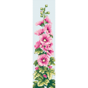 S 10842 Cross stitch pattern for smartphone - Bookmark with mallow