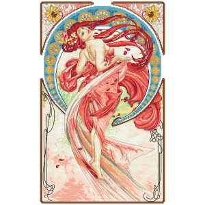S 10770 Cross stitch pattern for a phone - Dance by A. Mucha