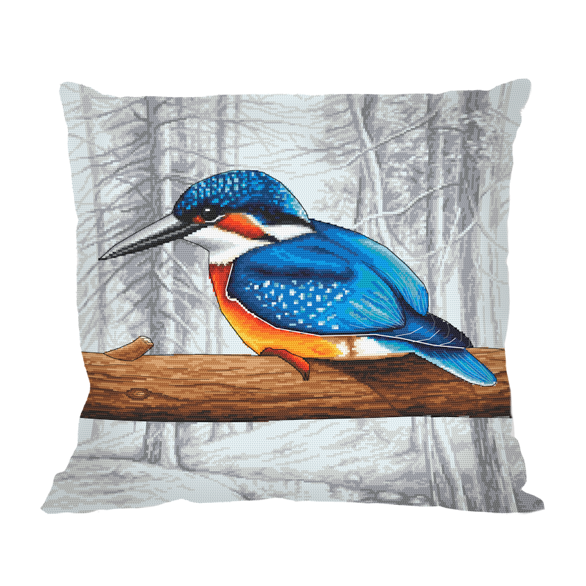 Cross stitch pattern for smartphone - Cushion - Kingfisher before flying