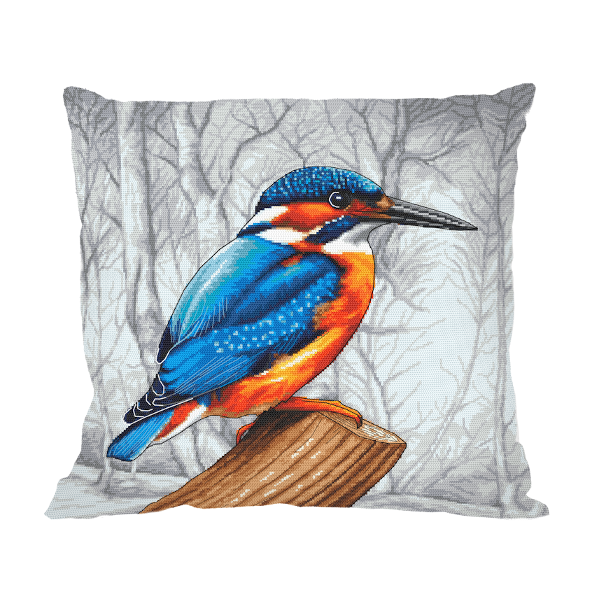 Cross stitch pattern for smartphone - Cushion - Kingfisher on the hunt