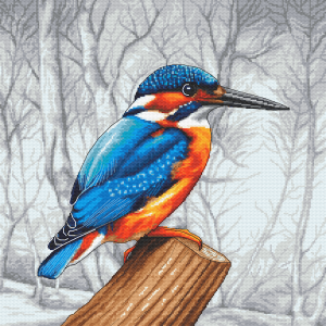 ZN 10767 Cross stitch tapestry kit - Kingfisher on the hunt