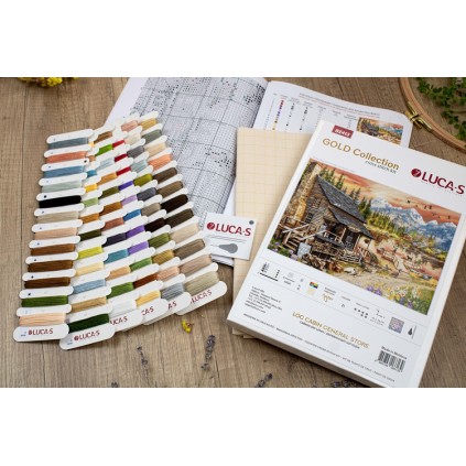 LS B2413 Cross stitch kit - Log cabin
