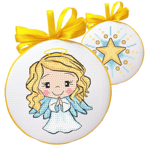 GU 10847 Printed cross stitch pattern - Christmas ball-disc with an angel II
