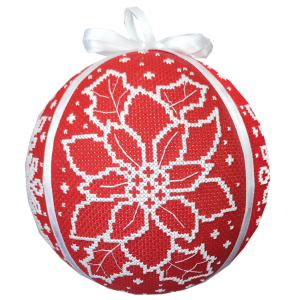 ZU 10778 Cross stitch kit - Christmas ball with poinsettia
