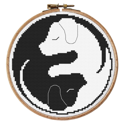ZN 10775 Cross stitch tapestry kit - Yin yang dog