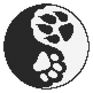 ZN 10774 Cross stitch tapestry kit - Yin yang paws