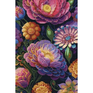 NPE 3551 Cross stitch kit - Floral variety