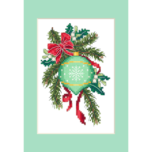 ZU 10854 Cross stitch kit - Card - Christmas ball on a branch