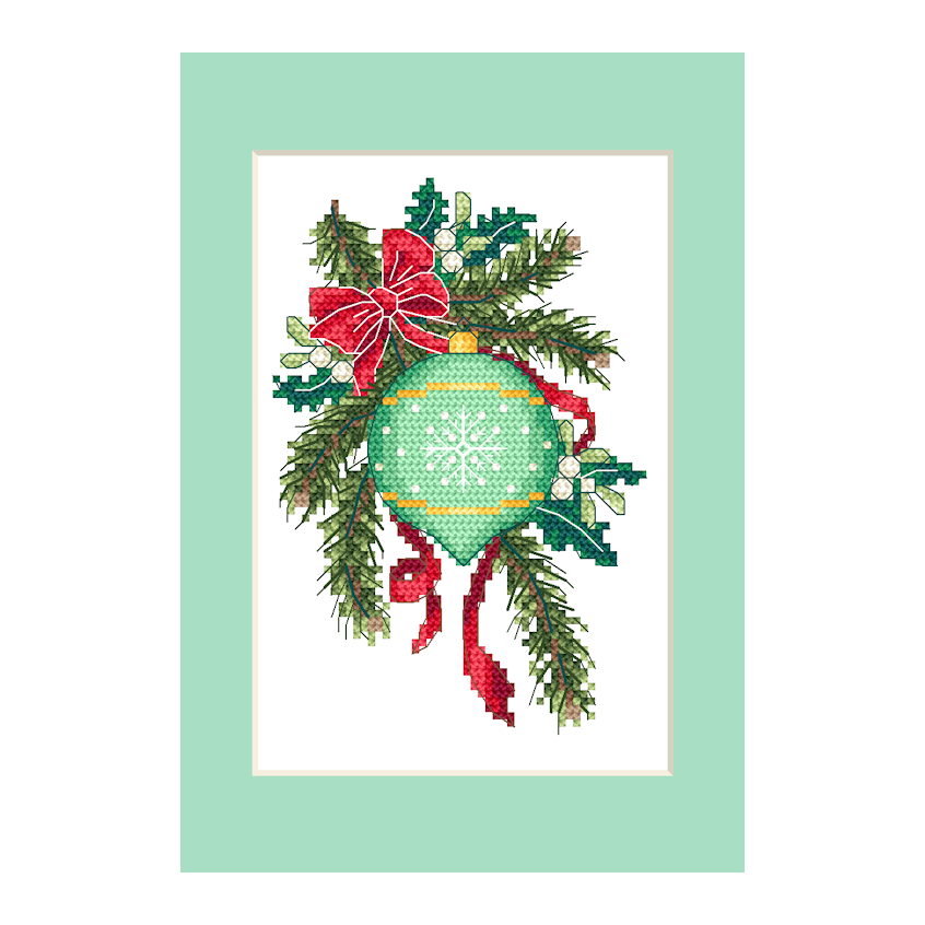 Cross stitch pattern for smartphone - Card - Christmas ball on a branch