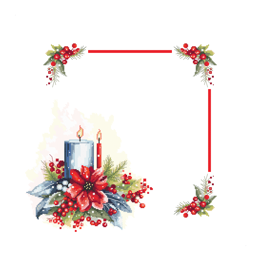 Cross stitch pattern for smartphone - Christmas napkin