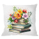 Cross stitch pattern for smartphone - Cushion - Flower pile of books