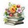 Vzor na vyšívání na mobil - Květinová sbírka knih