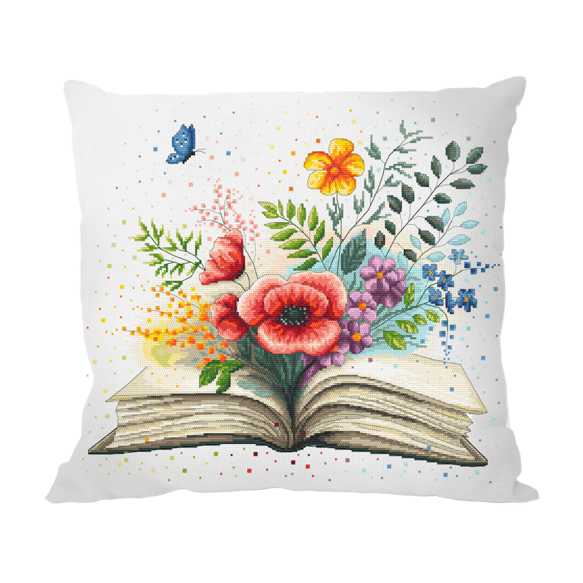 Cross stitch pattern for smartphone - Cushion - Floral book
