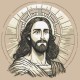 ZN 10776 Vyšívací sada s potiskem - Majestátní Ježíš
