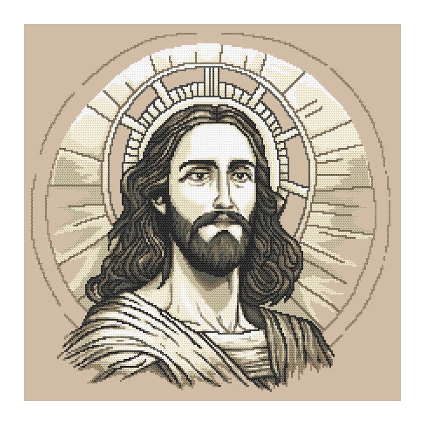 Cross stitch pattern for smartphone - Majestic Jesus