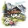 Vzor na vyšívání na mobil - Alpská chata