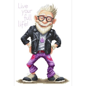 S 10786 Cross stitch pattern for a phone - Cool grandpa
