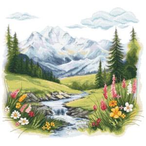 S 10790 Cross stitch pattern for a phone - Alpine meadow