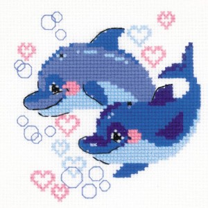 RIO 2105 Cross stitch kit with yarn - Mare d'amore