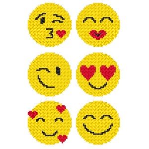 S 10729 Cross stitch pattern for a phone - Patterns for begginers - Emoticons