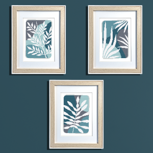 S 11004 Cross stitch pattern for a phone - White leaves - triptych