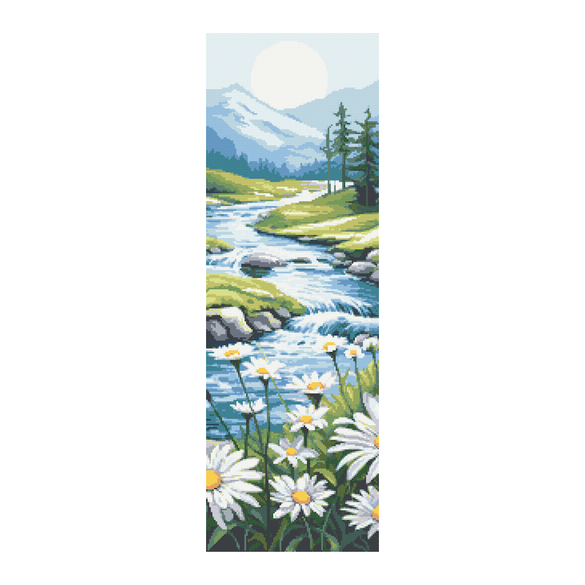 Cross stitch pattern for a phone - Mountain view