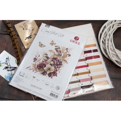 LS B2419 Cross stitch kit - The birds - autumn
