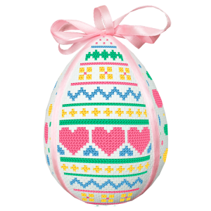 W 10798 Cross stitch pattern PDF - Easter egg in hearts I