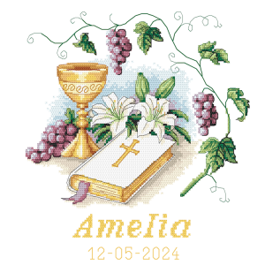 Z 10869 Cross stitch kit - In rememberance of First Communion with the Holy Scriptures