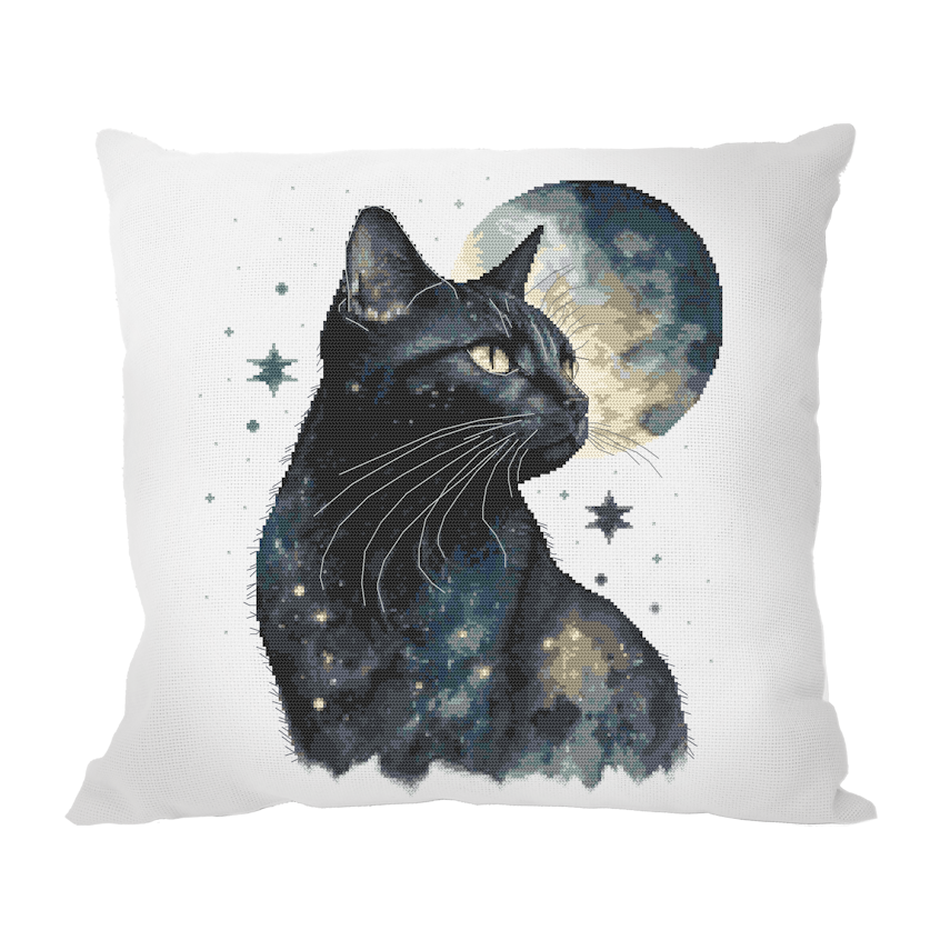 Cross stitch pattern for a phone - Cushion - Moon cat