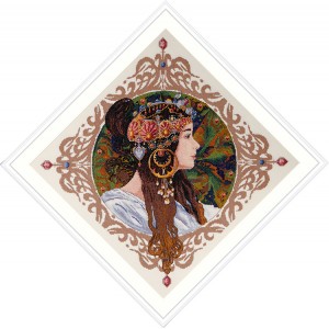 MER K-156 Cross stitch kit - Brunette by A. Mucha