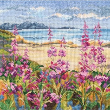 ZTM 976 Cross stitch kit - Flowers by a mountain lake
