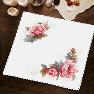 W 11020 Cross stitch pattern PDF - Vintage rose napkin