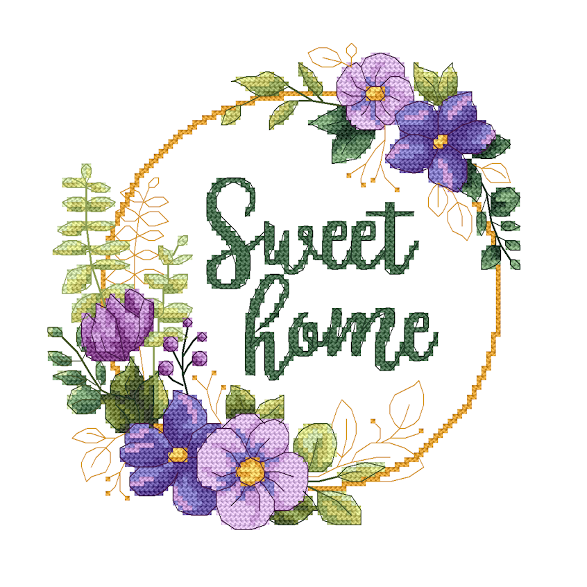 Cross stitch pattern for a phone - Sweet home