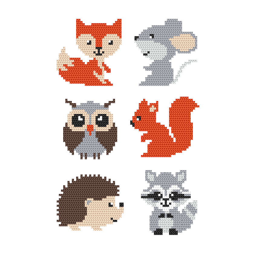 Cross stitch pattern for a phone - Patterns for begginers - Forest