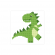 Cross stitch pattern for a phone - Dinosaur