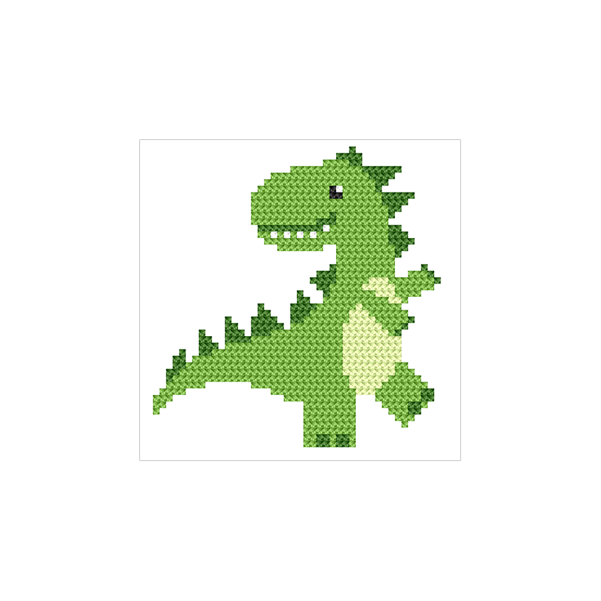 Cross stitch pattern for a phone - Dinosaur